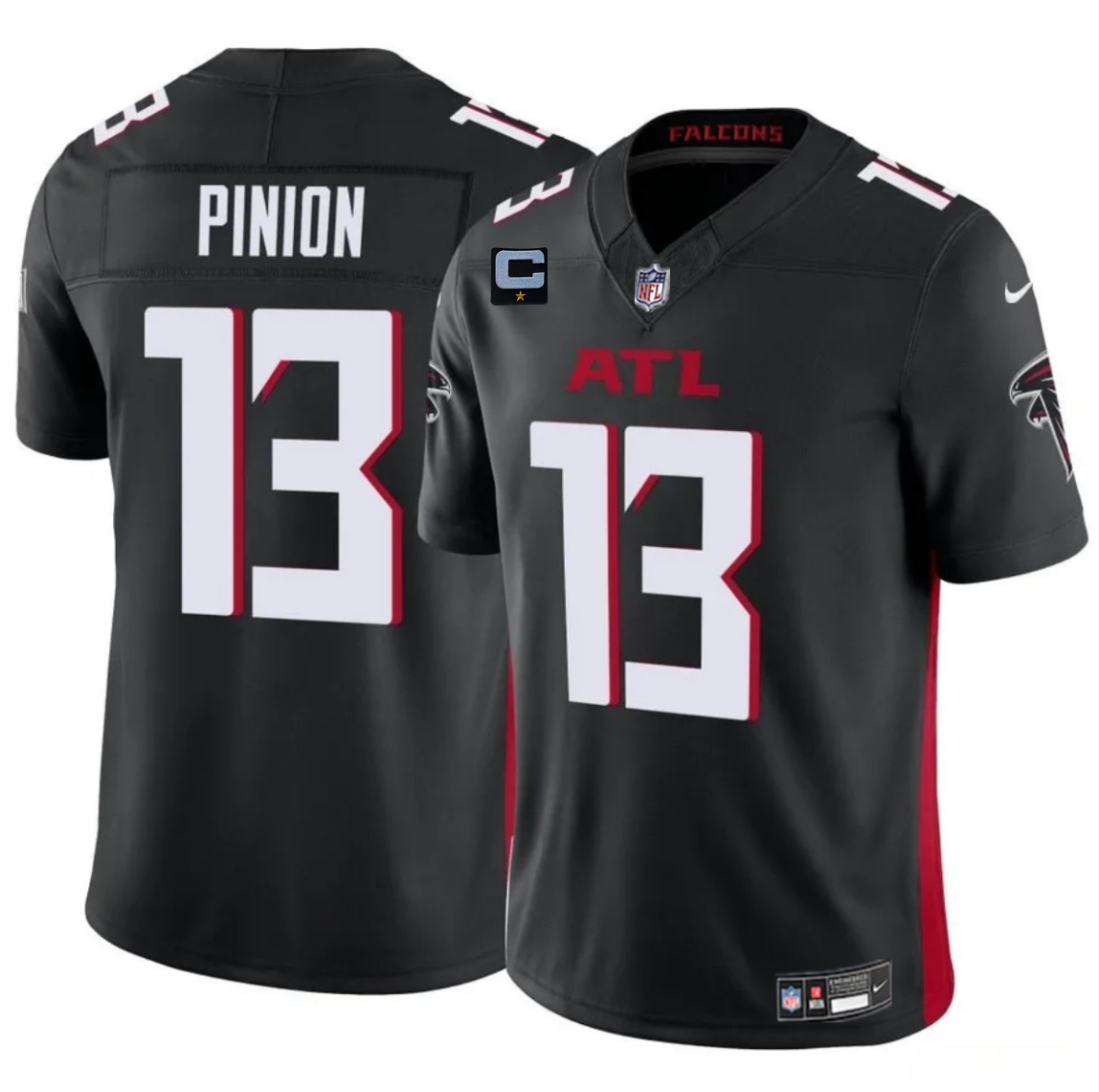 Men's Atlanta Falcons #13 Bradley Pinion Black 2025 F.U.S.E With 1-Star C Patch Vapor Untouchable Limited Stitched Football Jersey Men's Atlanta Falcons #13 Bradley Pinion Black 2025 F.U.S.E With 1-Star C Patch Vapor Untouchable Limited Stitched Football Jersey
