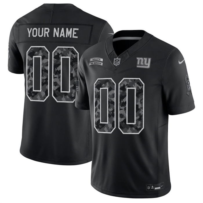 Men's New York Giants Active Player Custom Black F.U.S.E. 2026 Salute to Service Limited Stitched Football Jersey