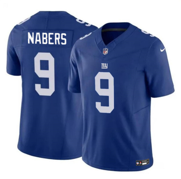 Men's New York Giants #9 Malik Nabers Blue 2024 Draft F.U.S.E. Vapor Untouchable Limited Stitched Jersey