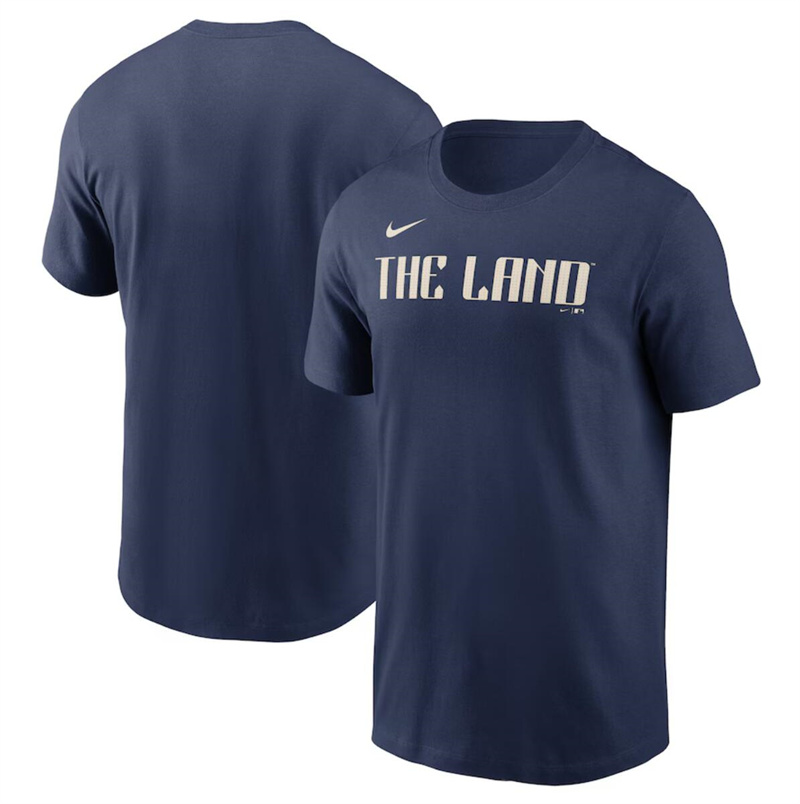 Men's Cleveland Guardians Navy 2024 City Connect Wordmark T-Shirt