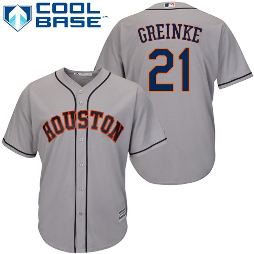 Astros #21 Zack Greinke Grey New Cool Base Stitched MLB Jersey