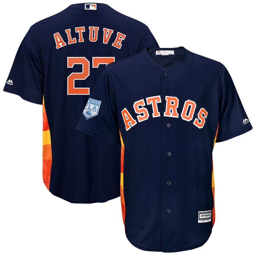Astros #27 Jose Altuve Navy Blue 2019 Spring Training Cool Base Stitched MLB Jersey
