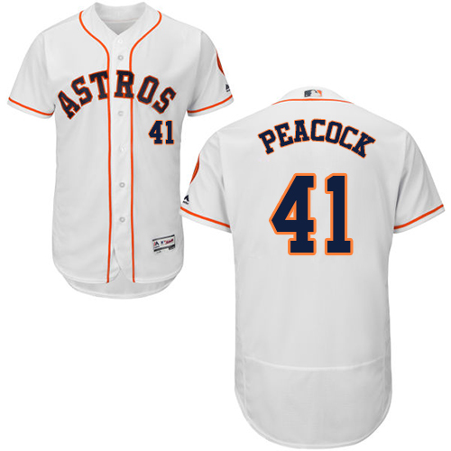 Astros #41 Brad Peacock White Flexbase Authentic Collection Stitched MLB Jersey Astros #41 Brad Peacock White Flexbase Authentic Collection Stitched MLB Jersey