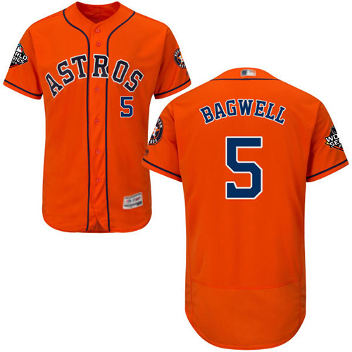 Astros #5 Jeff Bagwell Orange Flexbase Authentic Collection 2019 World Series Bound Stitched MLB Jersey