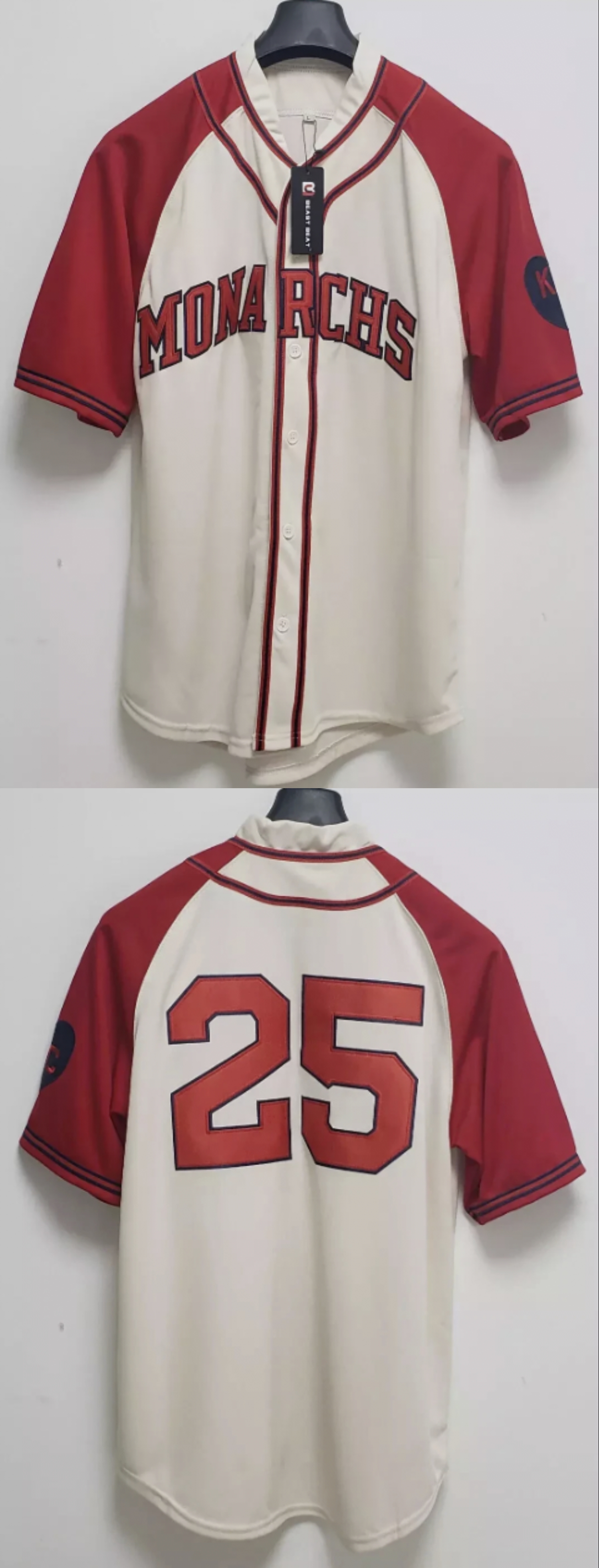 Men's Kansas City Monarchs #25 Satchel Paige Stitched Baseball Jersey