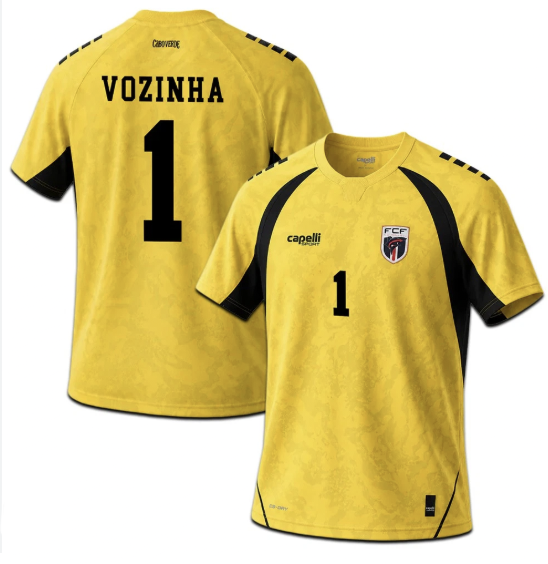 Men's Cabo Verde #1 Vozinha Yellow 2026 World Cup Goalkeeper Soccer Jersey