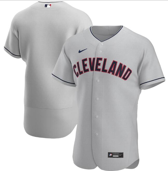 Men's Cleveland Indians Blank Grey MLB Flex Base Stitched Jersey