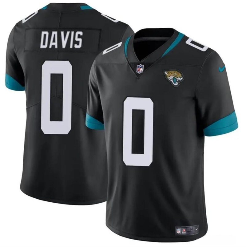 Men's Jacksonville Jaguars #0 Gabe Davis Black Vapor Untouchable Limited Stitched Jersey