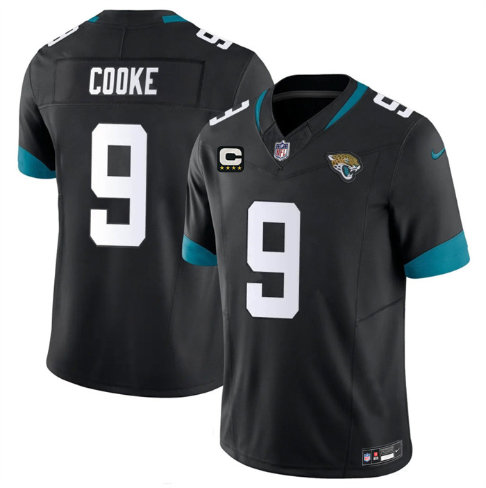 Men's Jacksonville Jaguars #9 Logan Cooke Black 2026 F.U.S.E. 4-Star C Patch Vapor Limited Stitched Football Jersey