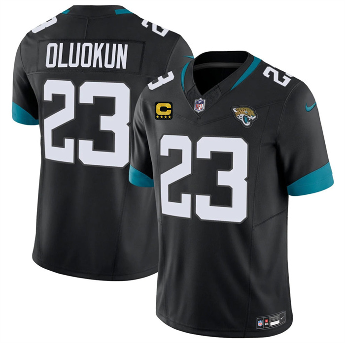 Men's Jacksonville Jaguars #23 Foyesade Oluokun Black 2026 F.U.S.E. 4-Star C Patch Vapor Limited Stitched Football Jersey
