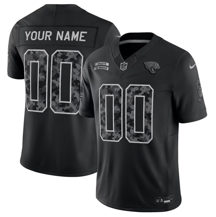 Men's Jacksonville Jaguars Active Player Custom Black F.U.S.E. 2026 Salute to Service Limited Stitched Football Jersey