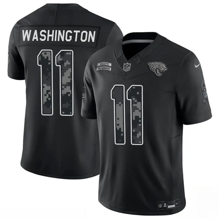 Men's Jacksonville Jaguars #11 Parker Washington Black F.U.S.E. 2026 Salute to Service Limited Stitched Football Jersey