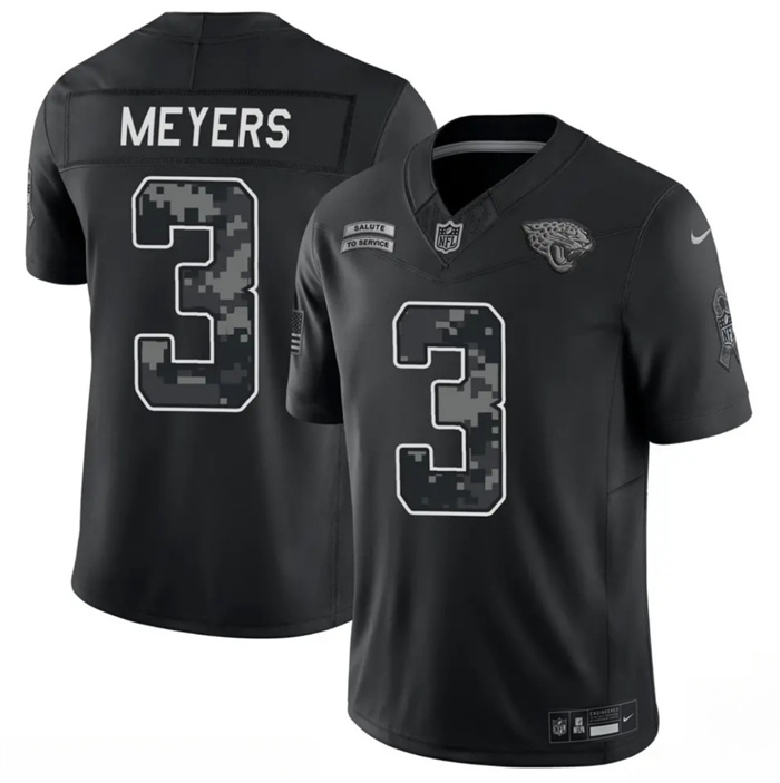 Men's Jacksonville Jaguars #3 Jakobi Meyers Black F.U.S.E. 2026 Salute to Service Limited Stitched Football Jersey