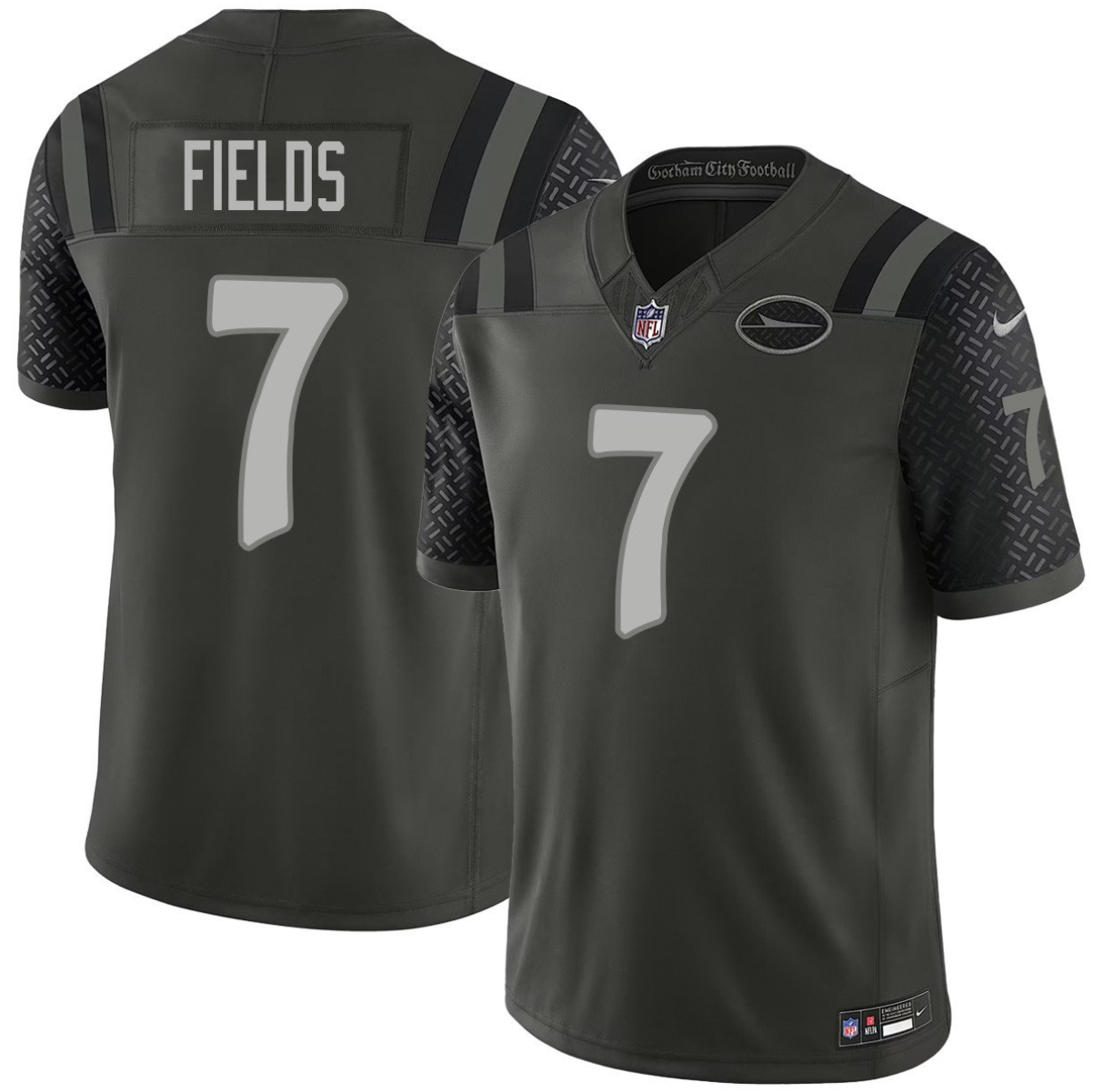 Men's New York Jets #7 Justin Fields Black 2025 F.U.S.E. “Rivalries” Vapor Limited Stitched Football Jersey
