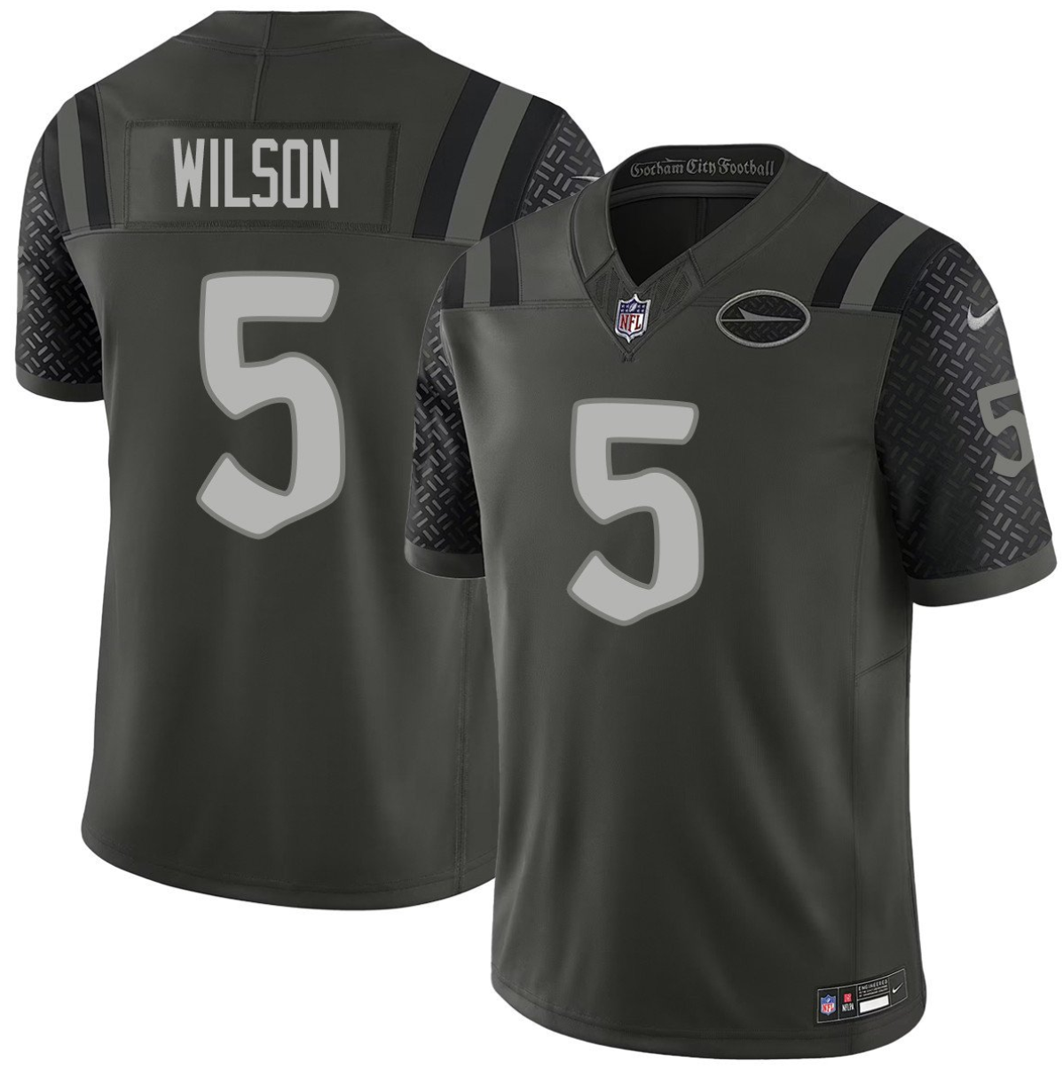 Men's New York Jets #5 Garrett Wilson Black 2025 F.U.S.E. “Rivalries” Vapor Limited Stitched Football Jersey