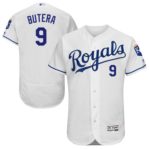 Royals #9 Drew Butera White Flexbase Authentic Collection Stitched MLB Jersey