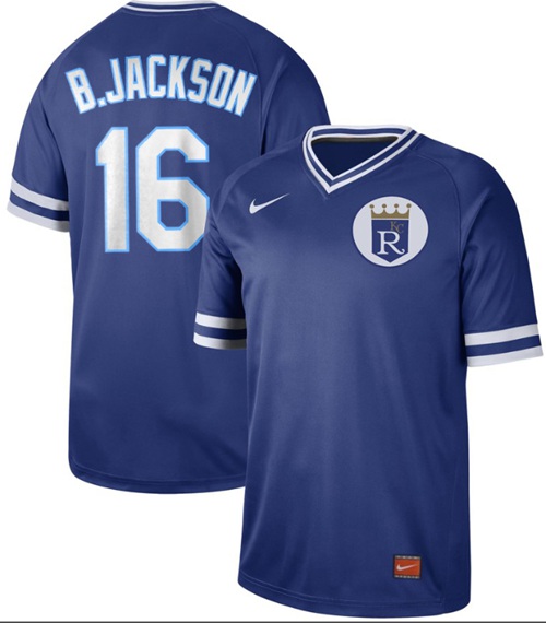 Nike Royals #16 Bo Jackson Royal Authentic Cooperstown Collection Stitched MLB Jersey