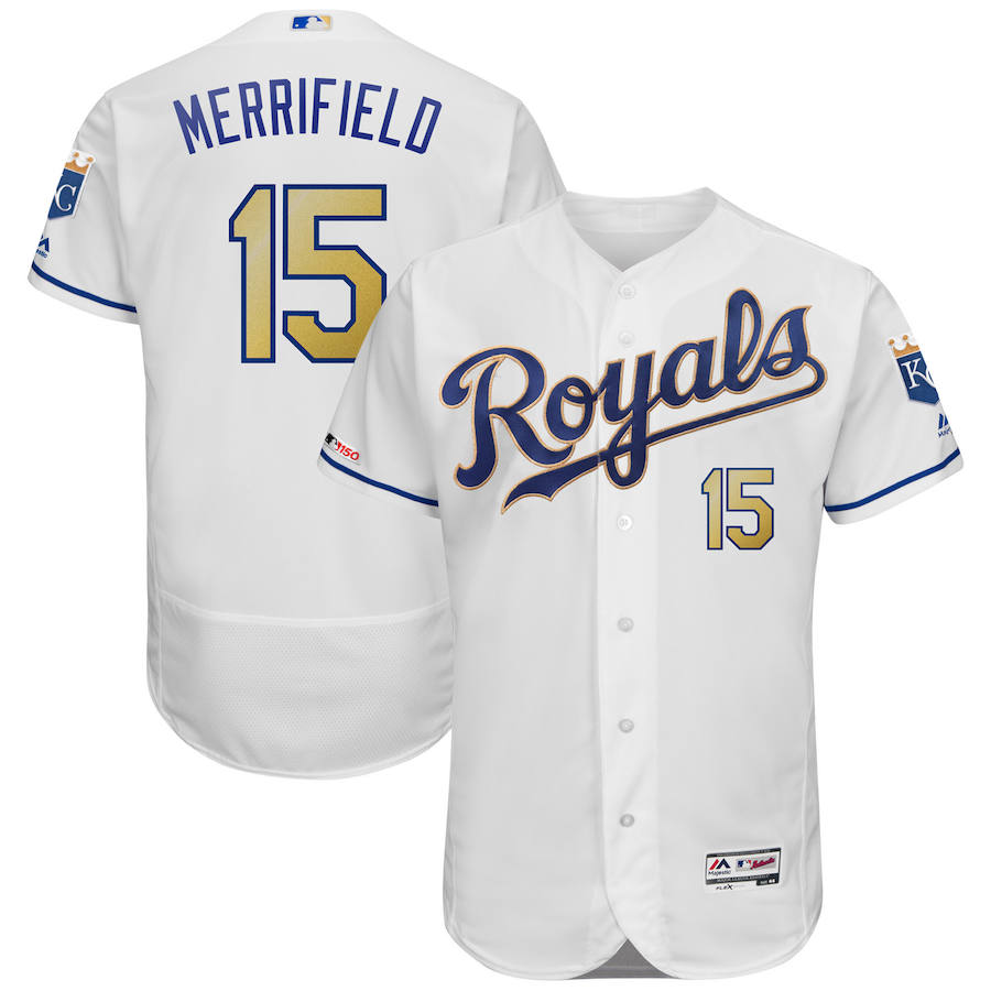 Kansas City Royals #15 Whit Merrifield Majestic Alternate Authentic Collection Flex Base Player Jersey White