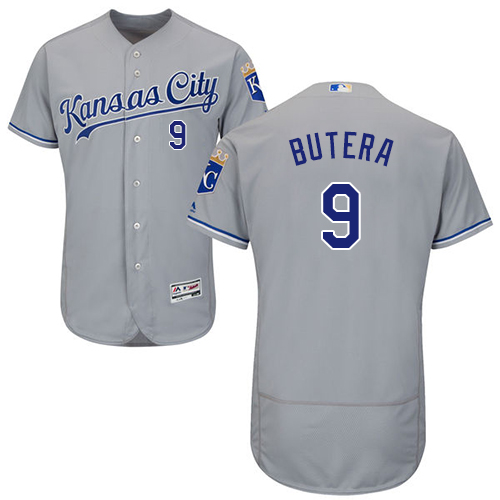 Royals #9 Drew Butera Grey Flexbase Authentic Collection Stitched MLB Jersey