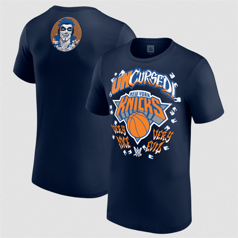 Men's New York Knicks Danhausen x Bavy Uncursed T-Shirt Men's New York Knicks Danhausen x Bavy Uncursed T-Shirt