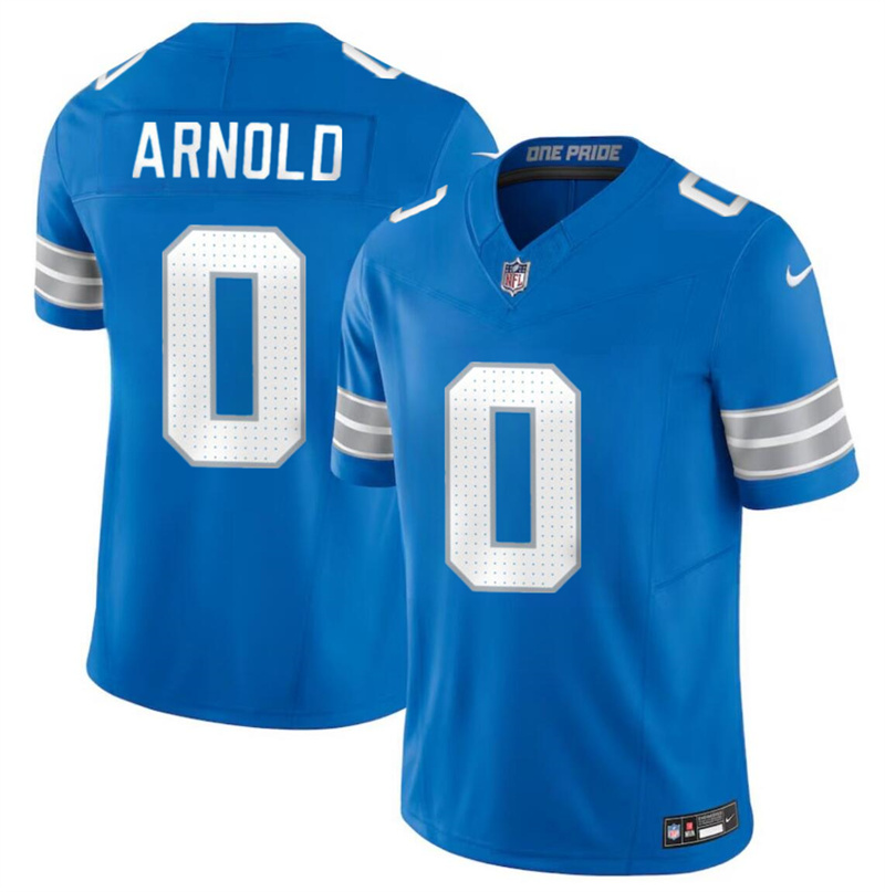 Men's Detroit Lions #0 Terrion Arnold New Blue 2024 Draft F.U.S.E. Vapor Limited Stitched Jersey