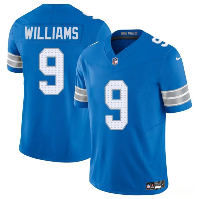Men's Detroit Lions #9 Jameson Williams Blue 2024 F.U.S.E. Vapor Limited Stitched Jersey Men's Detroit Lions #9 Jameson Williams Blue 2024 F.U.S.E. Vapor Limited Stitched Jersey