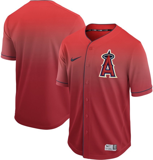 Nike Angels of Anaheim Blank Red Fade Authentic Stitched MLB Jersey