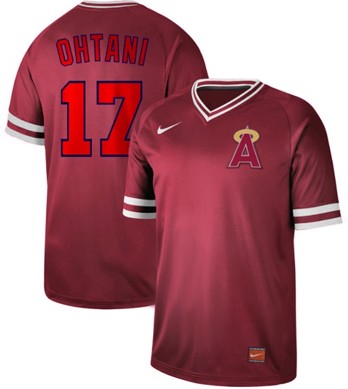 Nike Angels of Anaheim #17 Shohei Ohtani Red Authentic Cooperstown Collection Stitched MLB Jersey
