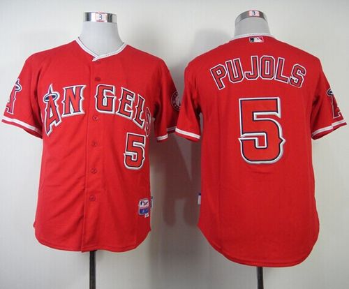 Angels of Anaheim #5 Albert Pujols Red Cool Base Stitched MLB Jersey Angels of Anaheim #5 Albert Pujols Red Cool Base Stitched MLB Jersey