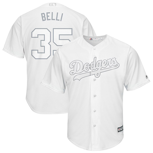 Dodgers #35 Cody Bellinger White "Belli" Players Weekend Cool Base Stitched MLB Jersey