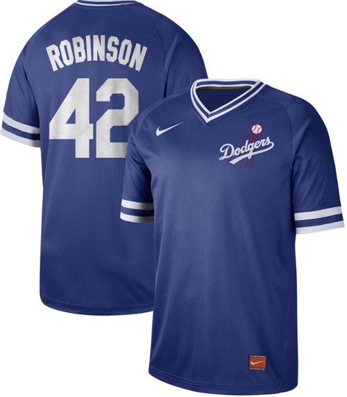 Nike Dodgers #42 Jackie Robinson Royal Authentic Cooperstown Collection Stitched MLB Jersey
