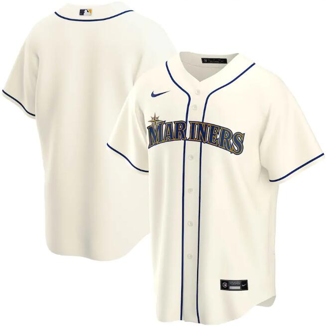 Men's Seattle Mariners Blank Cream MLB Cool Base Stitched jersey