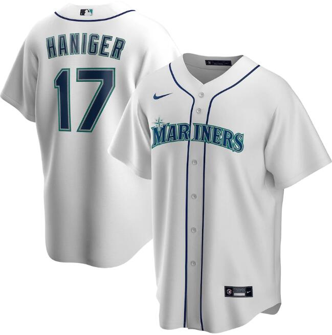 Men's Seattle Mariners #17 Mitch Haniger White MLB Cool Base Stitched jersey