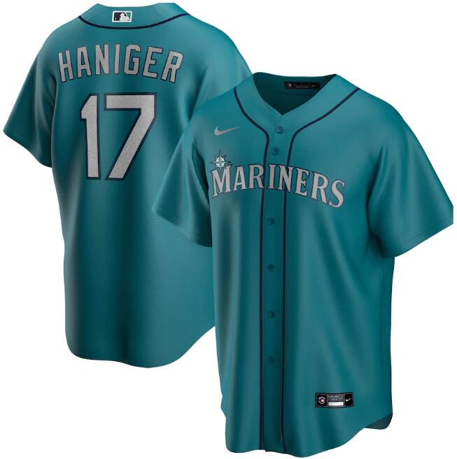 Men's Seattle Mariners #17 Mitch Haniger Aqua MLB Cool Base Stitched jersey