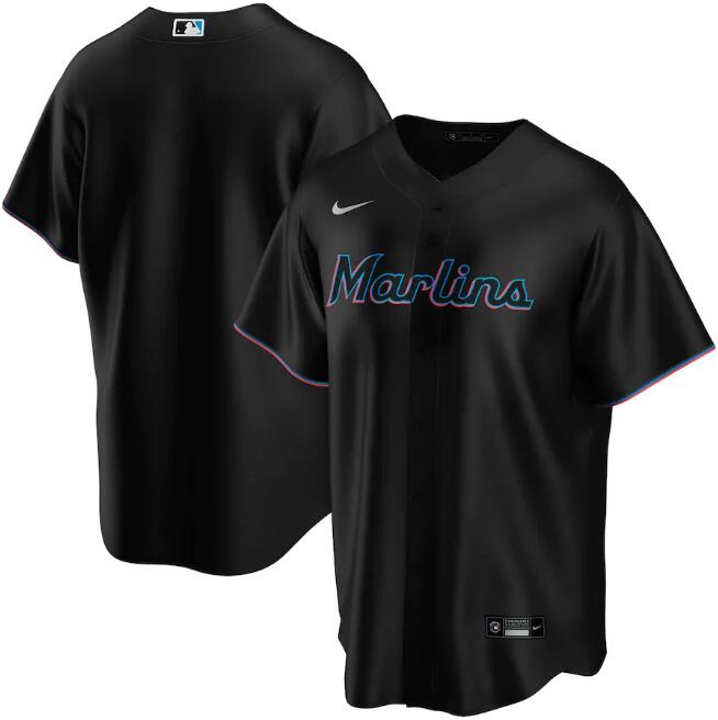 Men's Miami Marlins Blank Black MLB Cool Base Stitched Jersey Men's Miami Marlins Blank Black MLB Cool Base Stitched Jersey