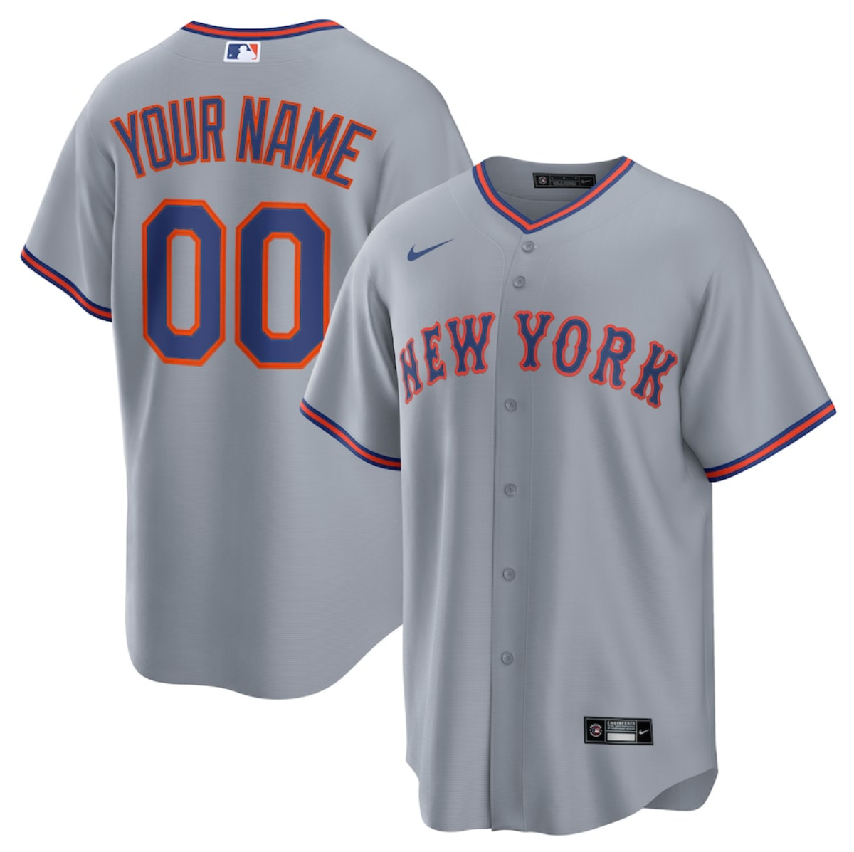 Men's New York Mets Active Player Custom Grey 2025 Limited Stitched Baseball Jersey Men's New York Mets Active Player Custom Grey 2025 Limited Stitched Baseball Jersey