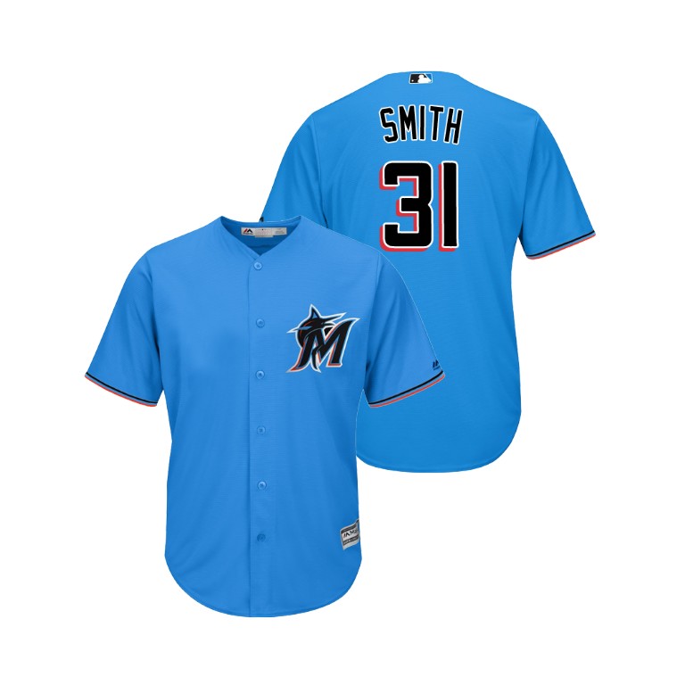 marlins #31 Caleb Smith Blue Alternate 2019 Cool Base Stitched MLB Jersey