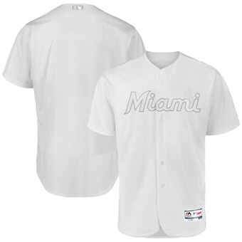 Miami Marlins Blank Majestic 2019 Players' Weekend Flex Base Authentic Team Jersey White