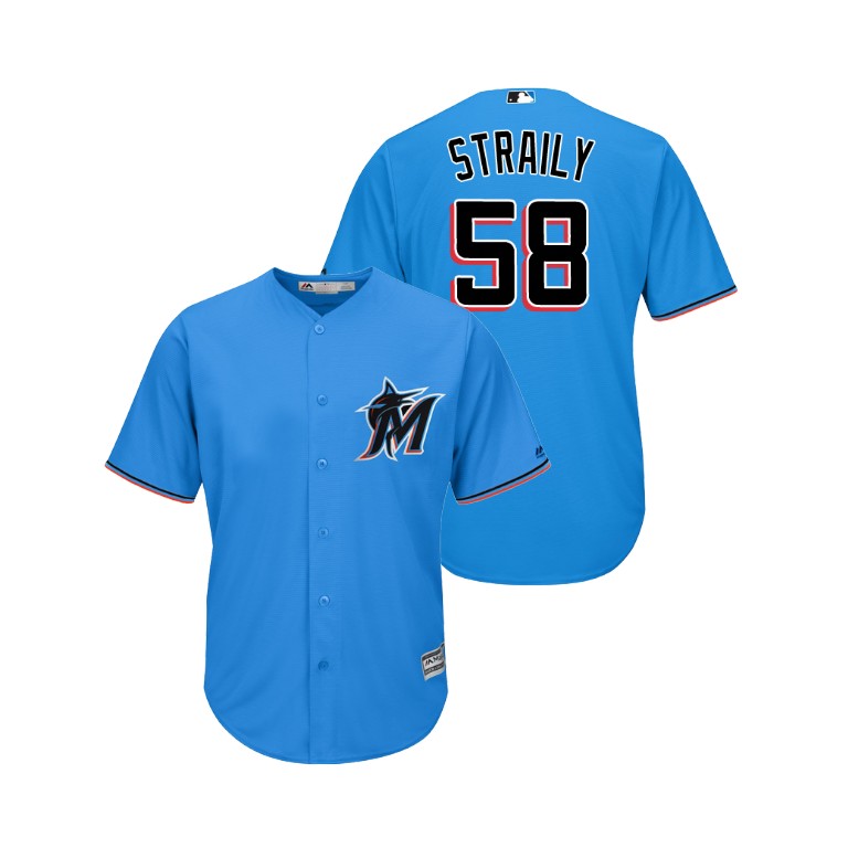 marlins #58 Dan Straily Blue Alternate 2019 Cool Base Stitched MLB Jersey