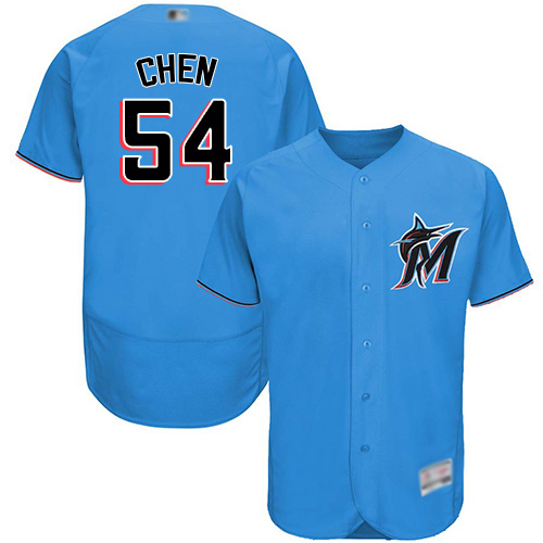 marlins #54 Wei-Yin Chen Blue Flexbase Authentic Collection Stitched MLB Jersey