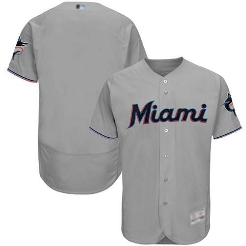 marlins Blank Grey Flexbase Authentic Collection Stitched MLB Jersey