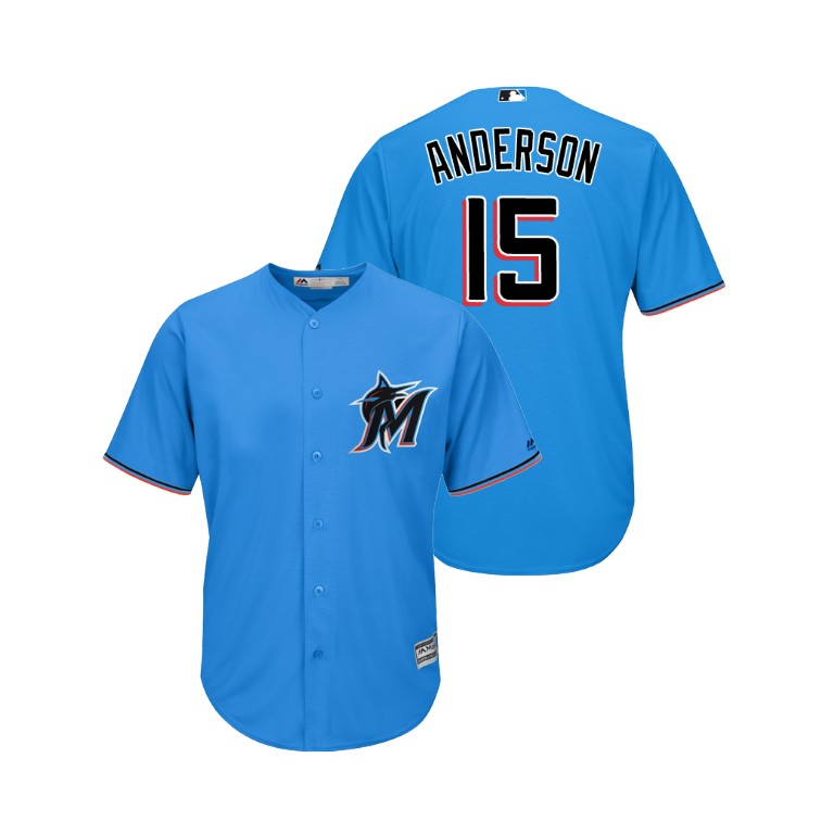 marlins #15 Brian Anderson Blue Alternate 2019 Cool Base Stitched MLB Jersey