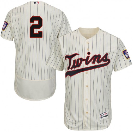 Twins #2 Luis Arraez Cream Strip Flexbase Authentic Collection Stitched MLB Jersey
