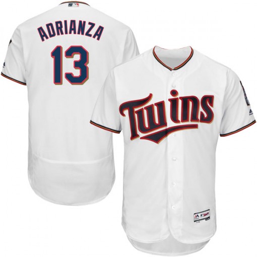 Twins #13 Ehire Adrianza White Flexbase Authentic Collection Stitched MLB Jersey