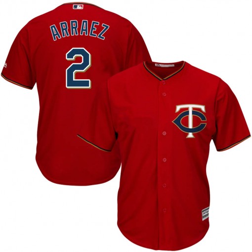 Twins #2 Luis Arraez Red Cool Base Stitched MLB Jersey
