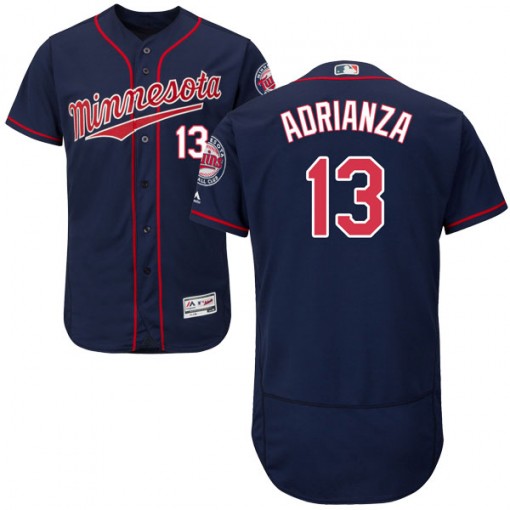 Twins #13 Ehire Adrianza Navy Blue Flexbase Authentic Collection Stitched MLB Jersey