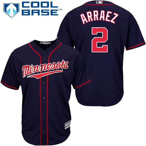 Twins #2 Luis Arraez Navy Blue Cool Base Stitched MLB Jersey