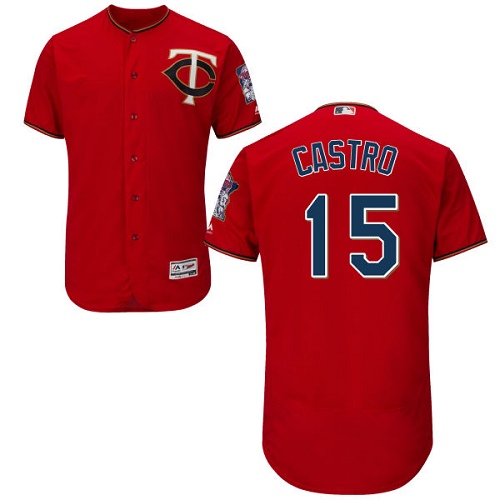 Twins #15 Jason Castro Red Flexbase Authentic Collection Stitched MLB Jersey