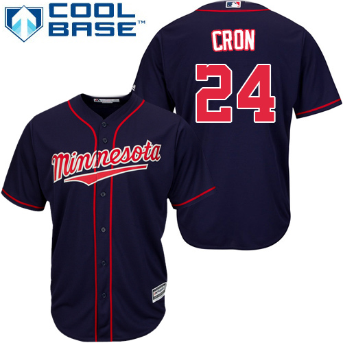 Twins #24 C.J. Cron Navy Blue Cool Base Stitched MLB Jersey
