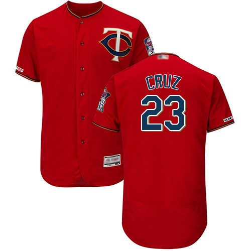 Twins #23 Nelson Cruz Red Flexbase Authentic Collection Stitched MLB Jersey